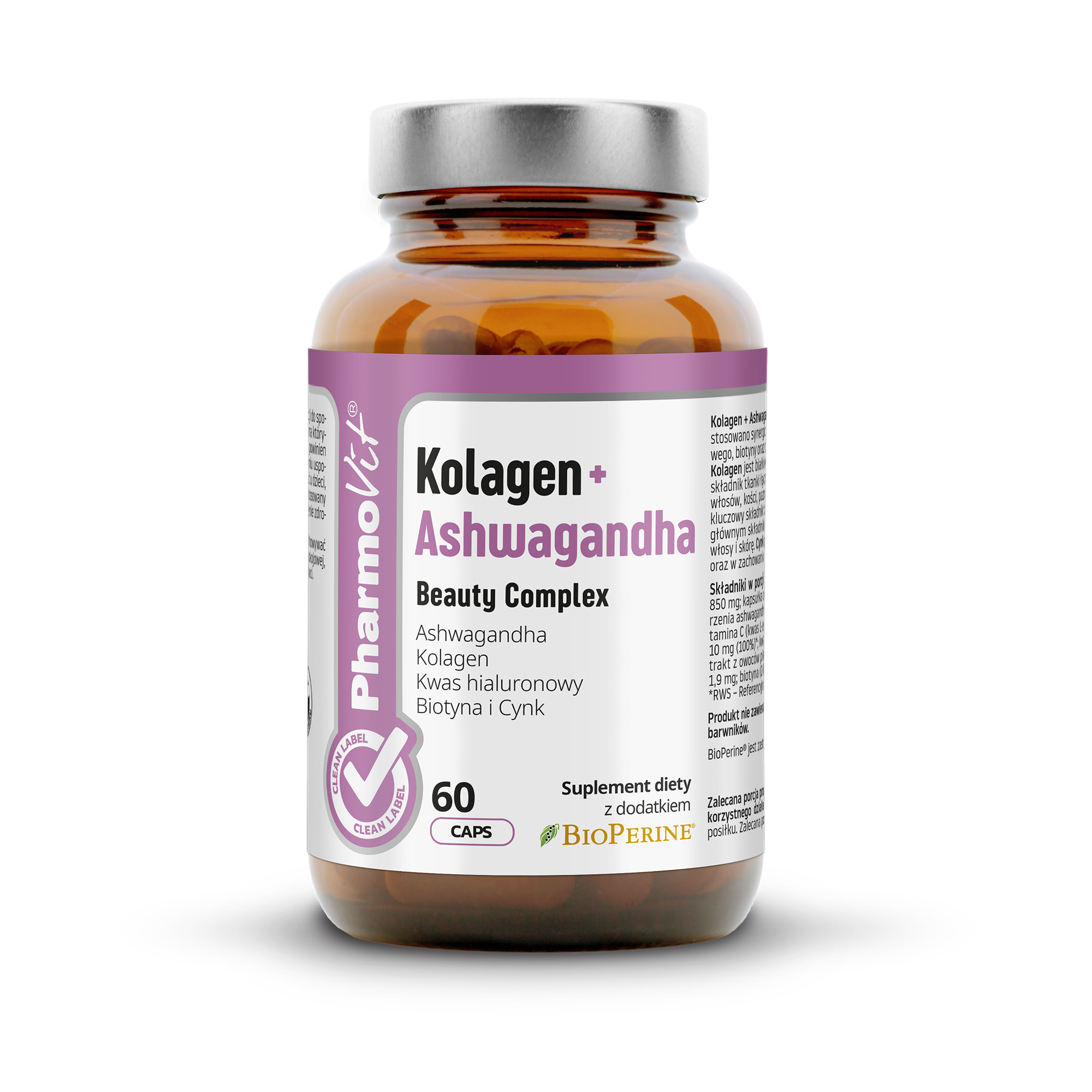Pharmovit Kolagen + Ashwagandha Beauty Complex, kapsułki, 60 sztuk zdjęcie