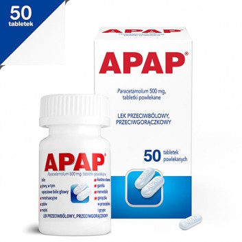 Apap, 500 mg, tabletki powlekane, 50 sztuk