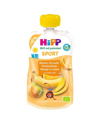 HIPP Hippis Sport Mus Banany-Gruszki-Pomarańcze-Mango z ryżem - 120 g zdjęcie