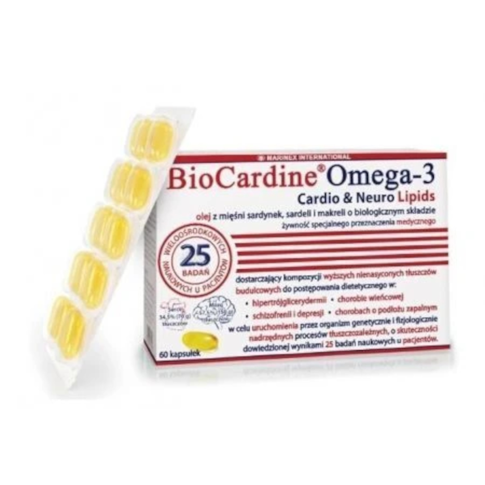 BioCardine Omega-3 Cardio & Neuro Lipids, kapsułki, 60 sztuk zdjęcie