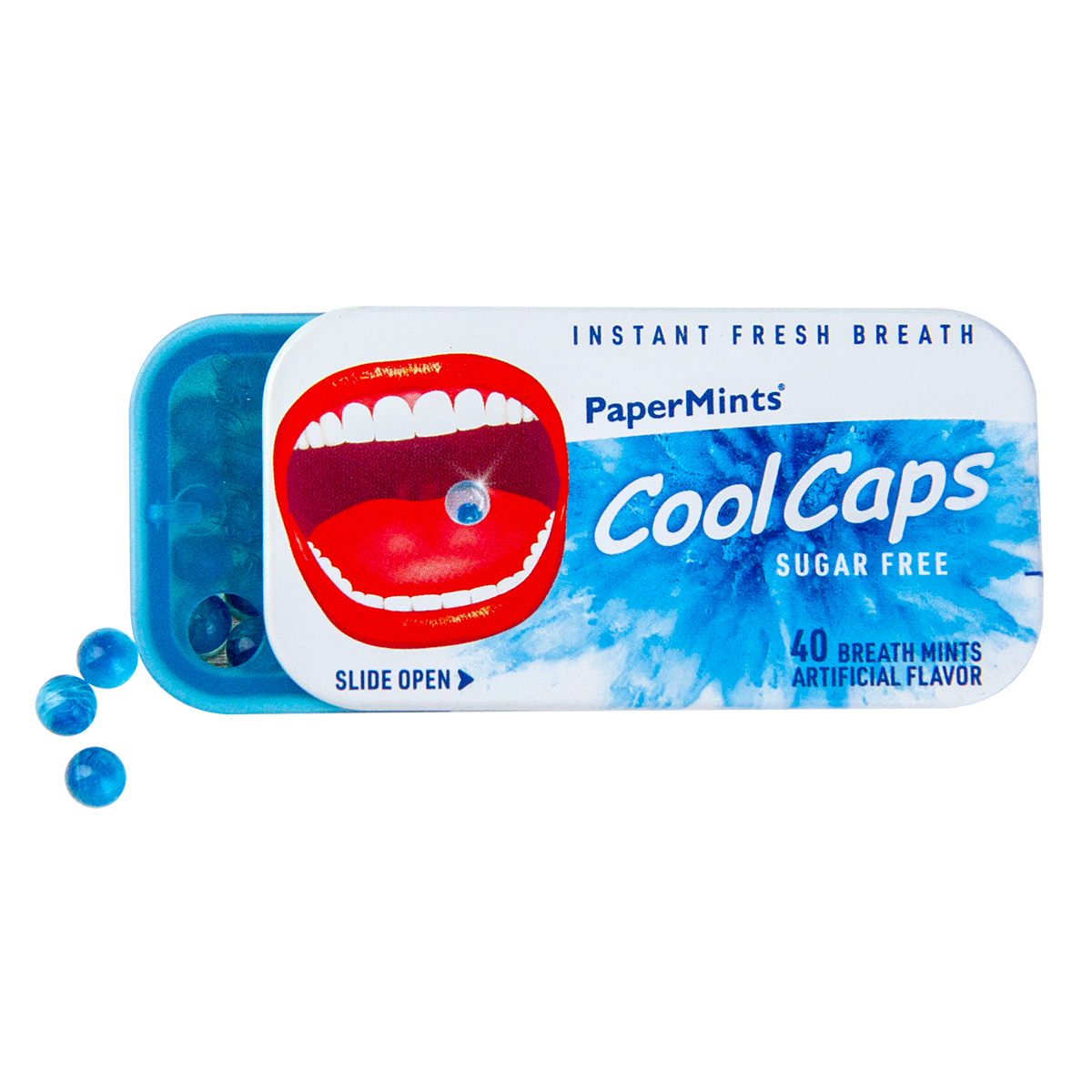 Paper Mints Cool Caps Tins, miętowe kapsułki odświeżające oddech, bez cukru, 40 sztuk