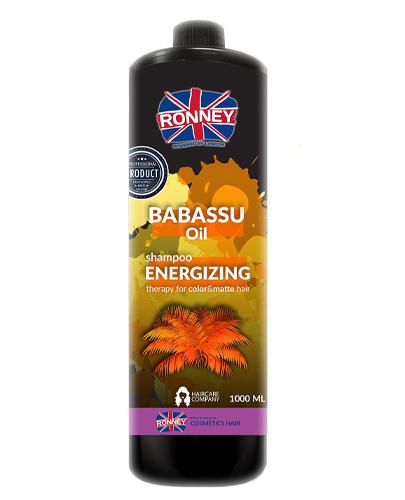 Ronney szampon energetyzujący do włosów farbowanych i matowych olej babassu 1000 ml zdjęcie