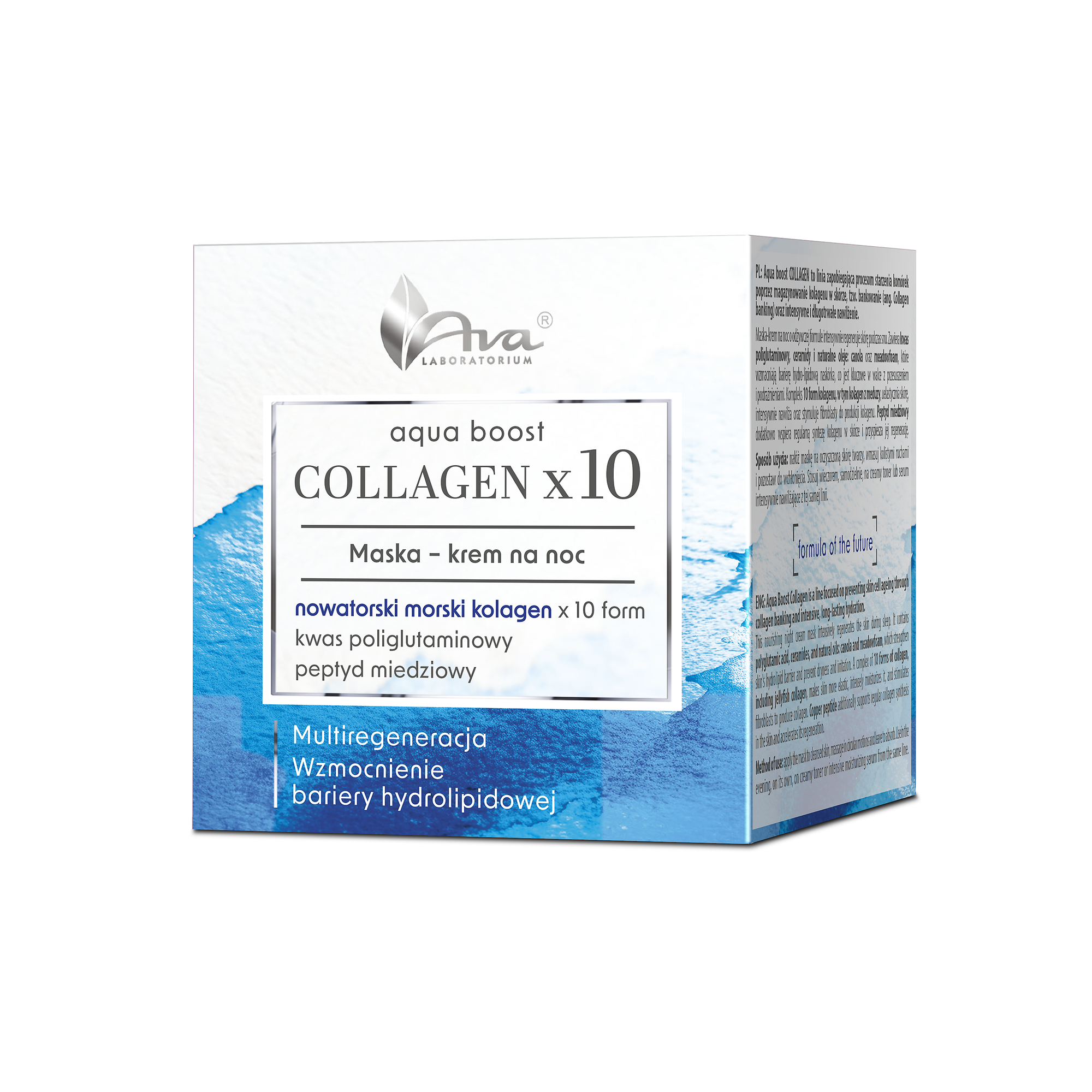 AVA Aqua Boost Collagenx10 Maska-krem na noc, 50 ml