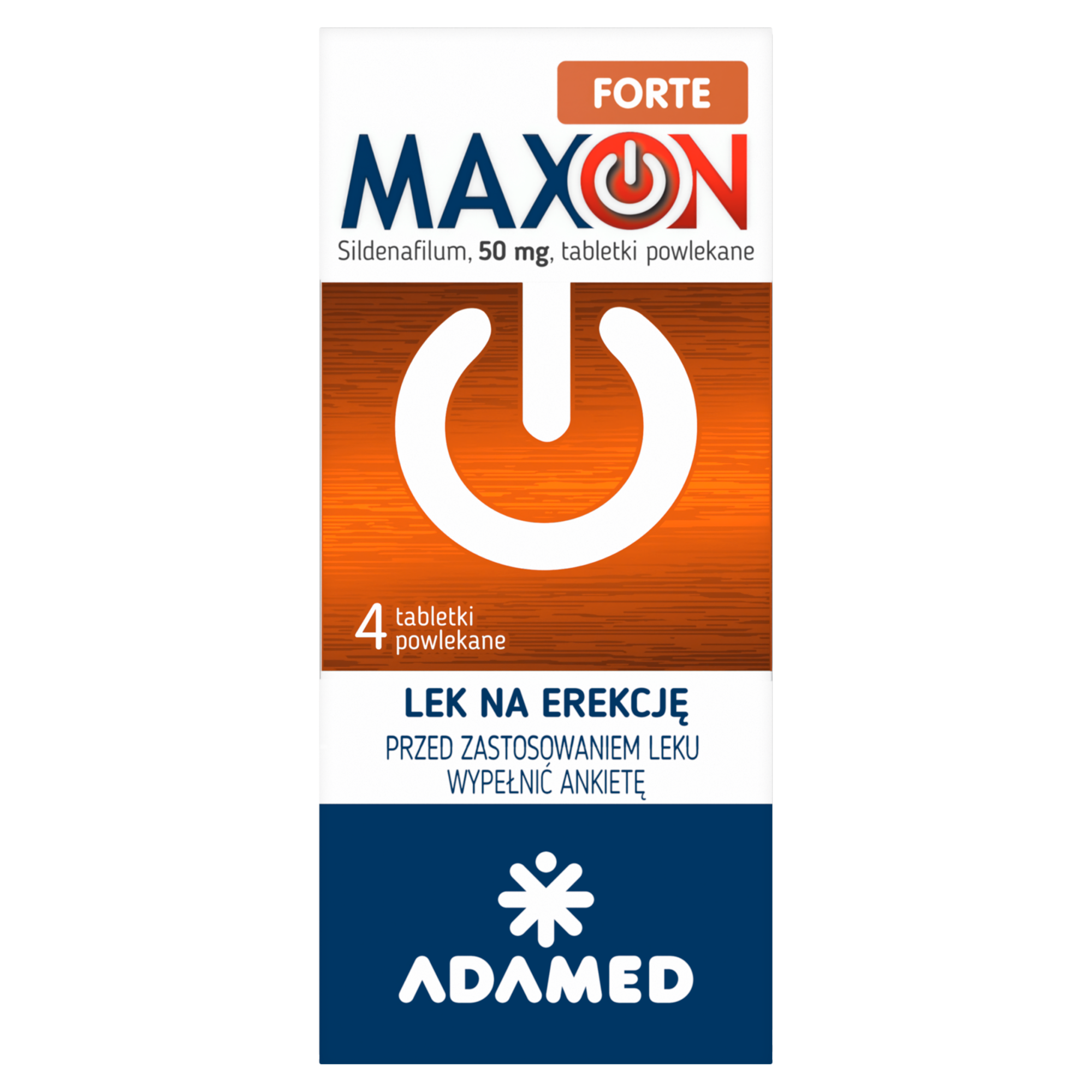 Maxon Forte, 50 mg, na zaburzenia erekcji, 4 tabletki zdjęcie