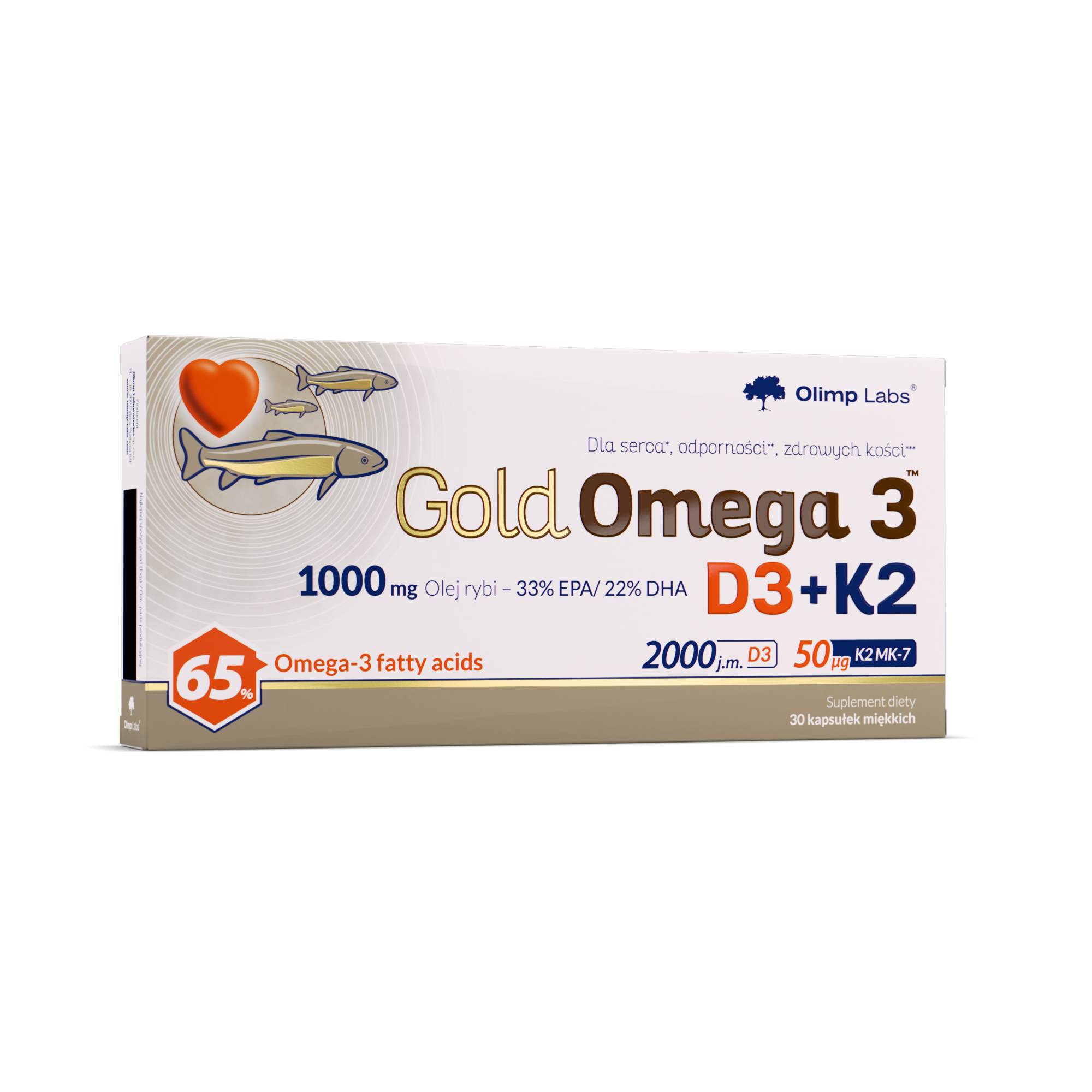Olimp, Gold Omega 3 D3 + K2, kapsułki, 30 sztuk
