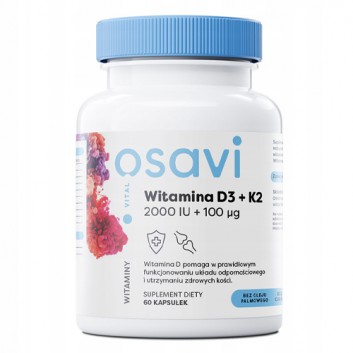 Osavi Witamina D3 2000 IU + K2 100 µg 60 kapsułek