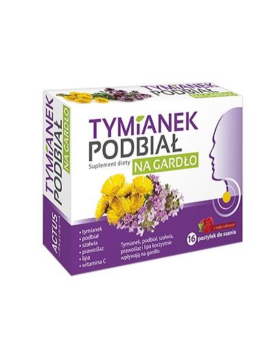 Tymianek Podbiał o smaku malinowym, 16 pastylek zdjęcie