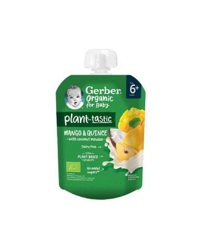 Gerber Organic Plant-tastic Deserek mango i pigwa z musem kokosowym po 6. miesiącu, 80 g zdjęcie