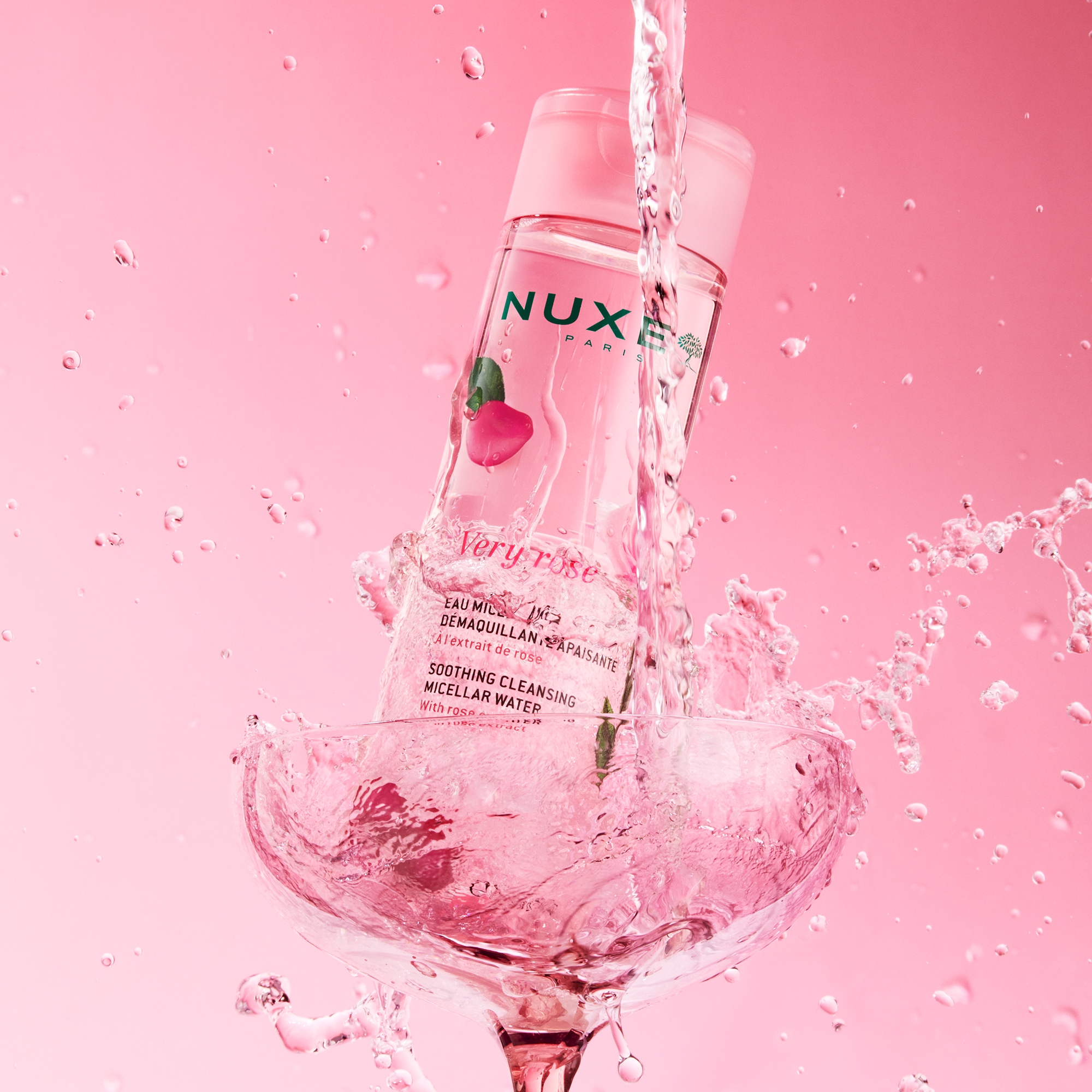 Nuxe Very Rose, zestaw łagodząca woda micelarna 3w1, 2 x 400 ml