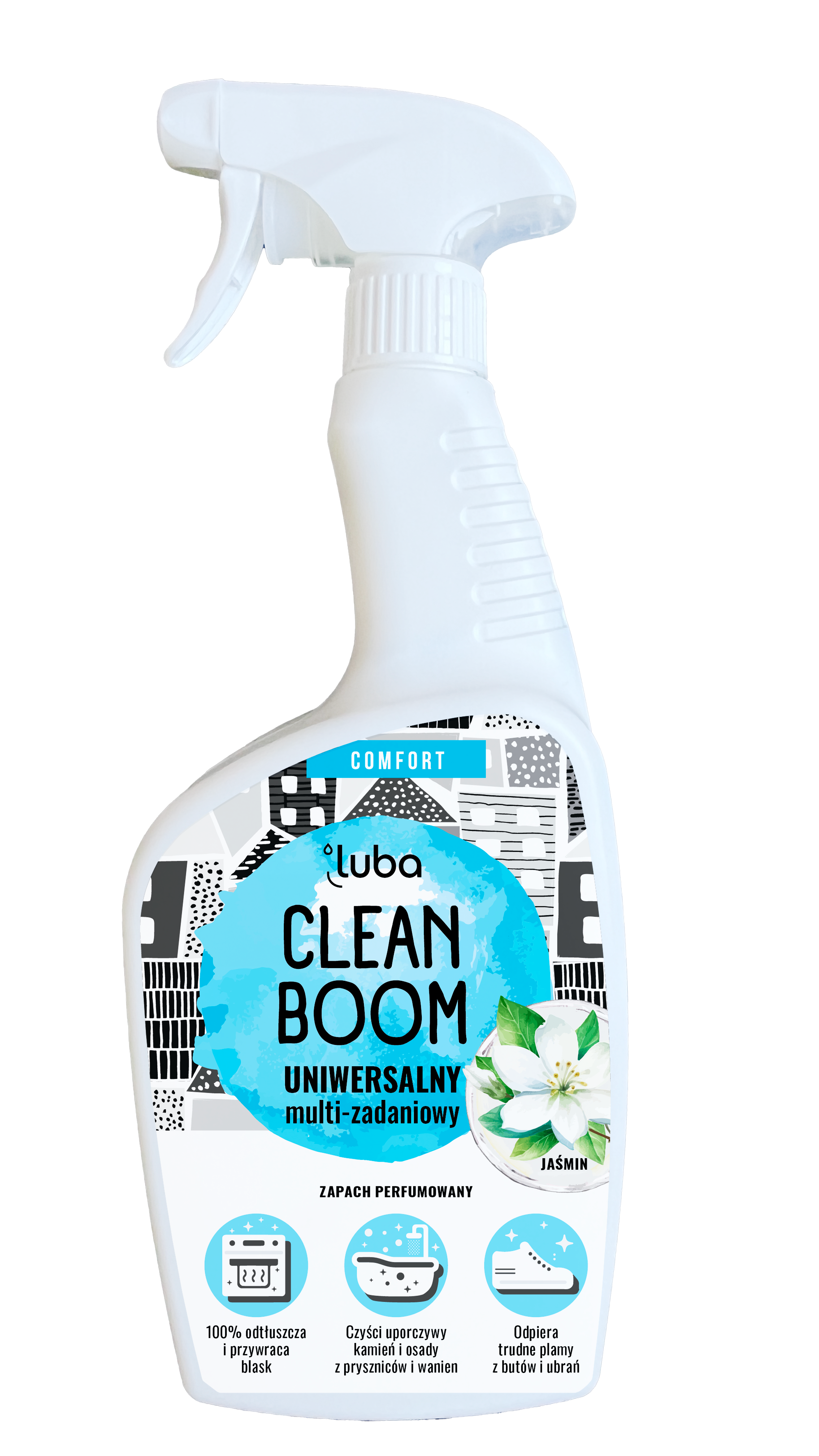 Luba Comfort Clean Boom, Uniwersalny, płyn do czyszczenia, Jaśmin, 600 ml zdjęcie