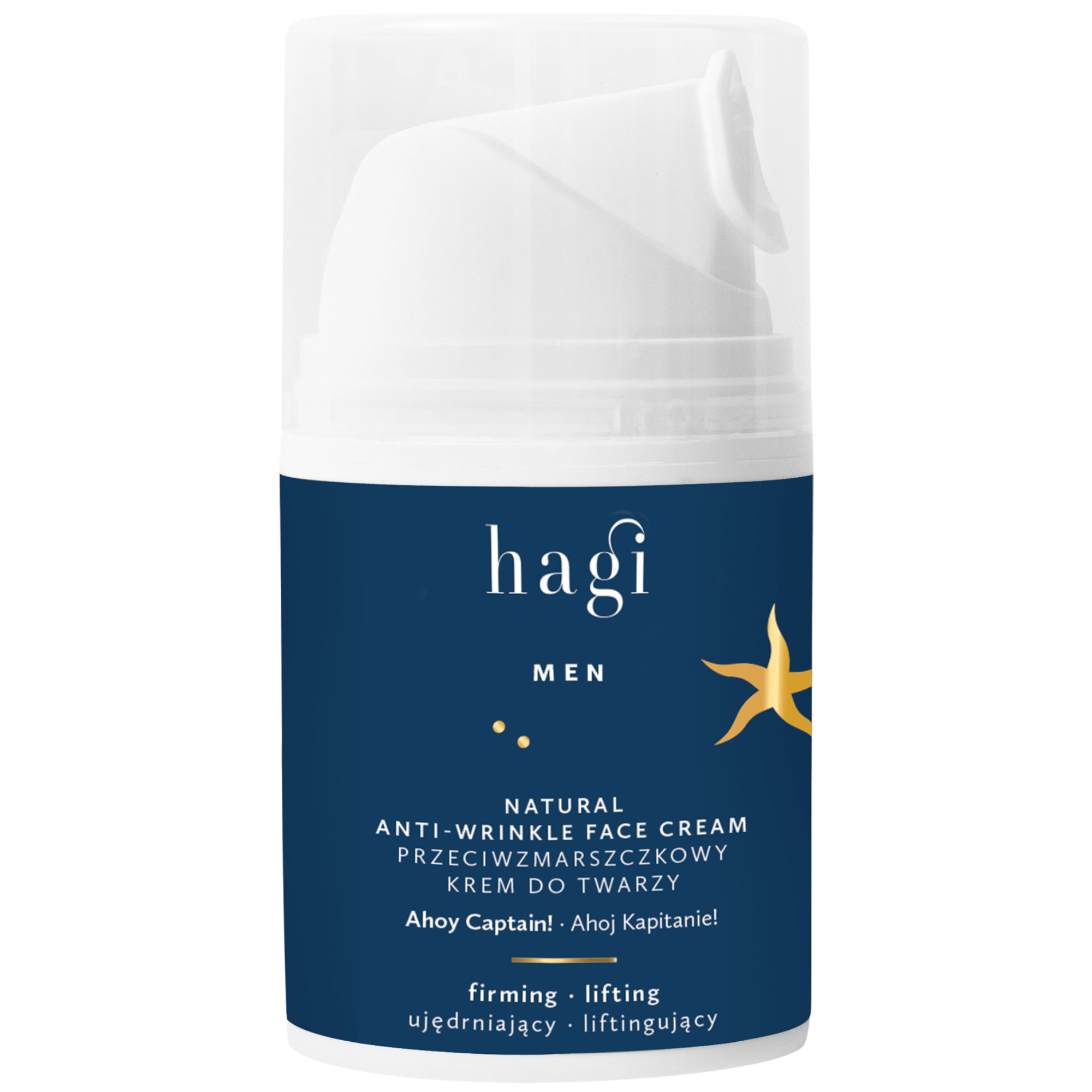 Hagi Men, Naturalny Krem do twarzy przeciwzmarszczkowy Ahoj Kapitanie, 50 ml  zdjęcie