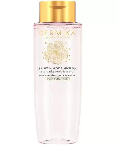 Dermika Luxury Placenta luksusowa woda micelarna z francuską wodą termalną do demakijażu twarzy, oczu i ust 400 ml zdjęcie