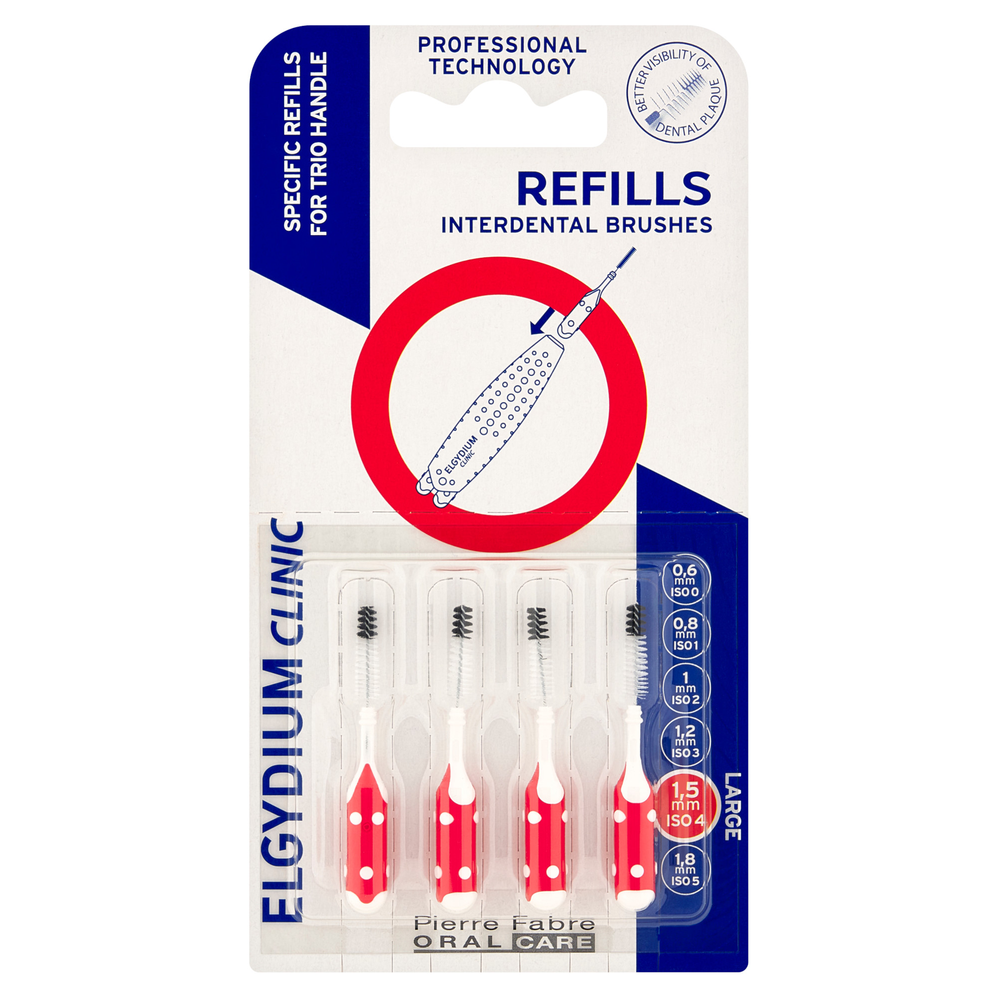 Elgydium Clinic Refill Czerwona (ISO 4), wkłady do szczoteczek międzyzębowych, 4 sztuki zdjęcie