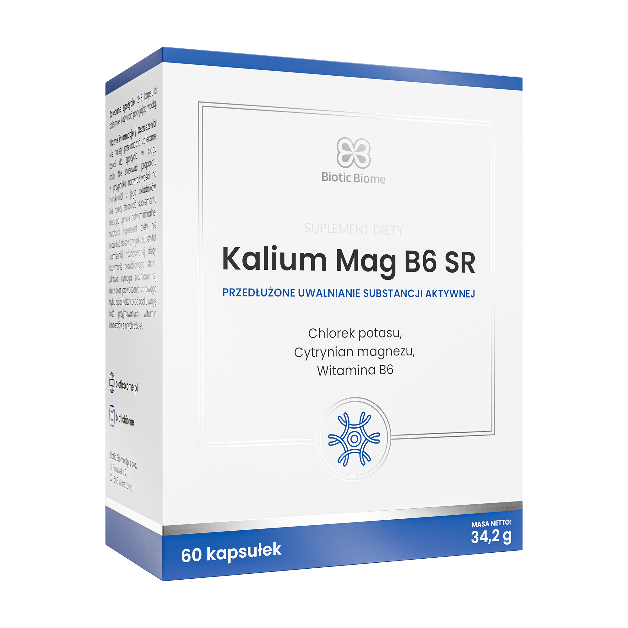 Biotic Biome Kalium MAG B6 SR, 60 kapsułek