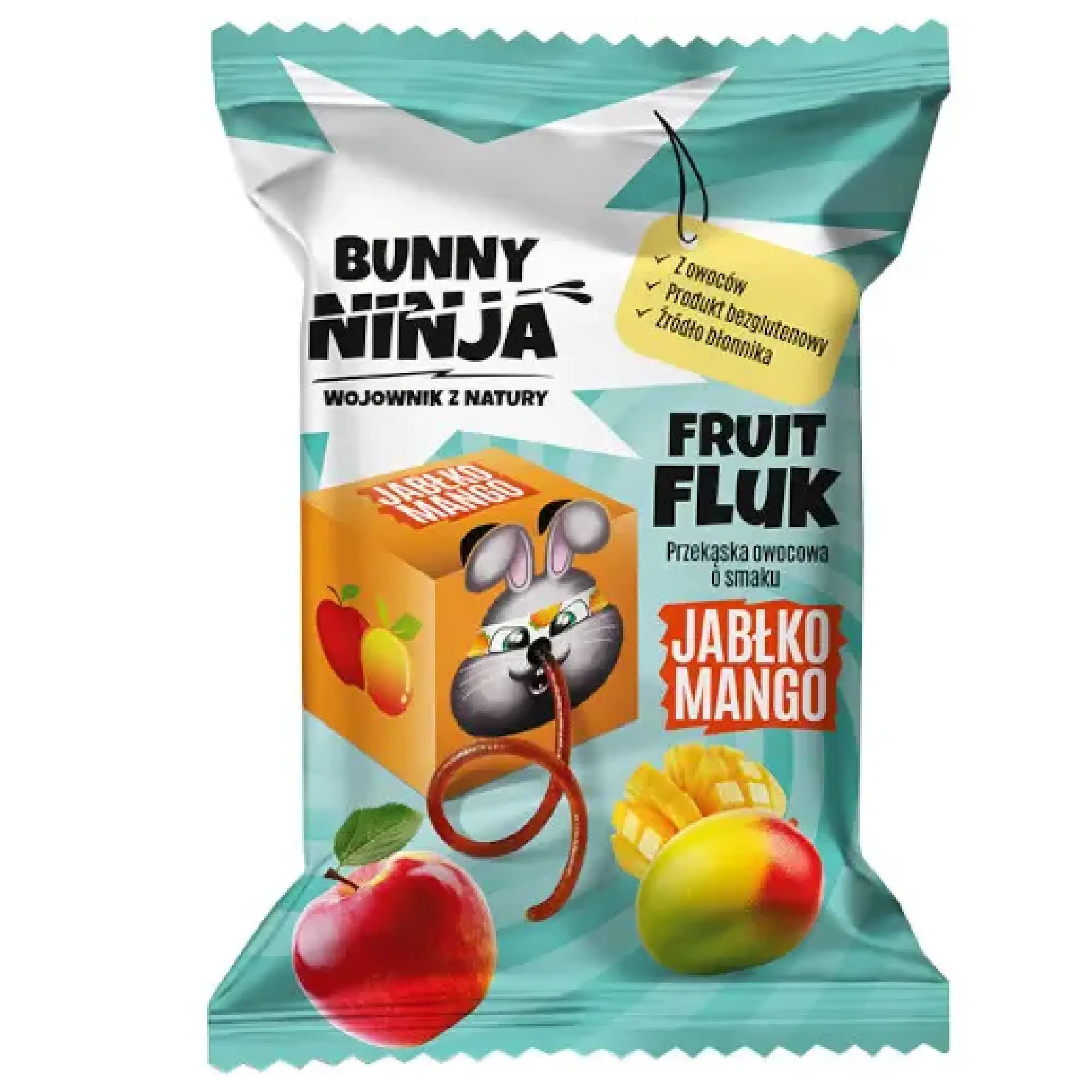 Bunny Ninja Fruit Fluk, Przekąska owocowa o smaku jabłko mango, 15 g zdjęcie
