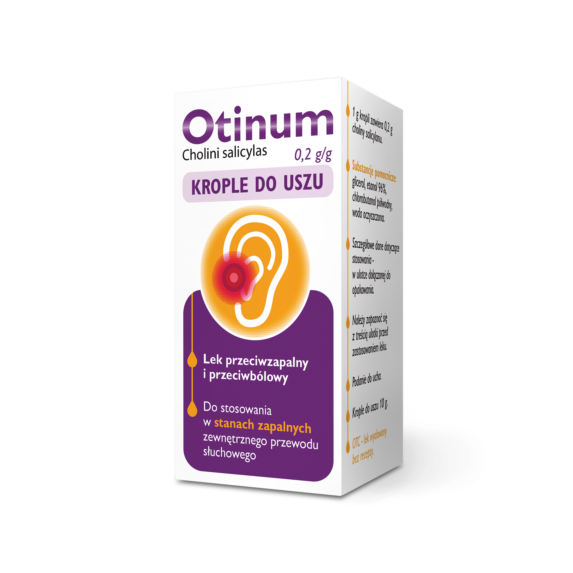Otinum 0,2 g/g krople do uszu 10 g zdjęcie