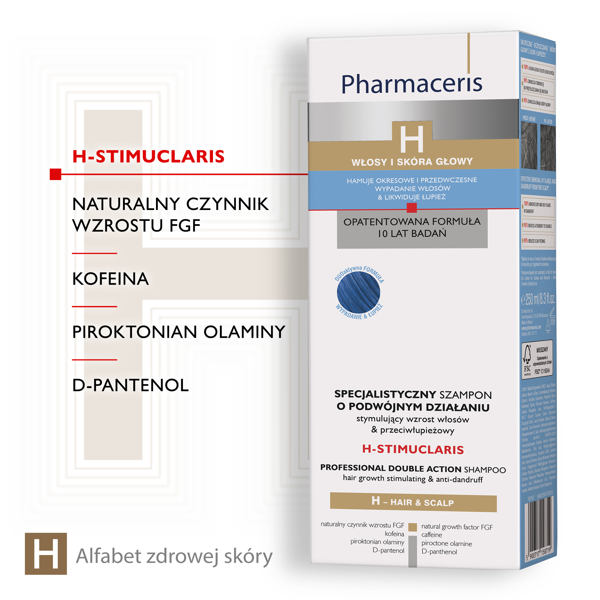Pharmaceris H Stimuclaris specjalistyczny szampon przeciwłupieżowy stymulujący wzrost włosów 250 ml