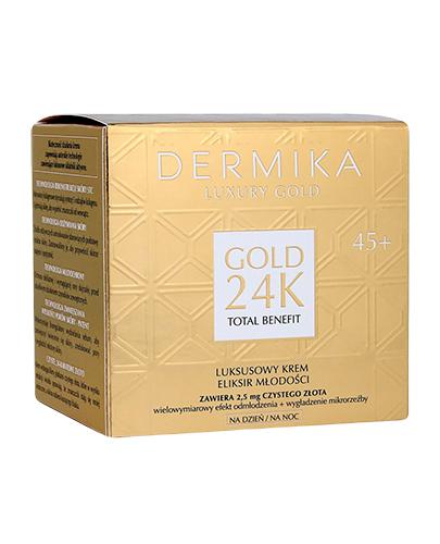 Dermika Luxury Gold 24K Luksusowy Krem eliksir młodości 45+ na dzień/na noc, 50 ml, cena, wskazania, opinie zdjęcie