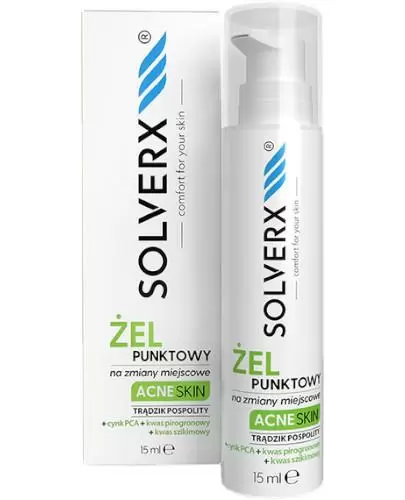Solverx Acne Skin żel punktowy na zmiany miejscowe na trądzik pospolity 15 ml zdjęcie