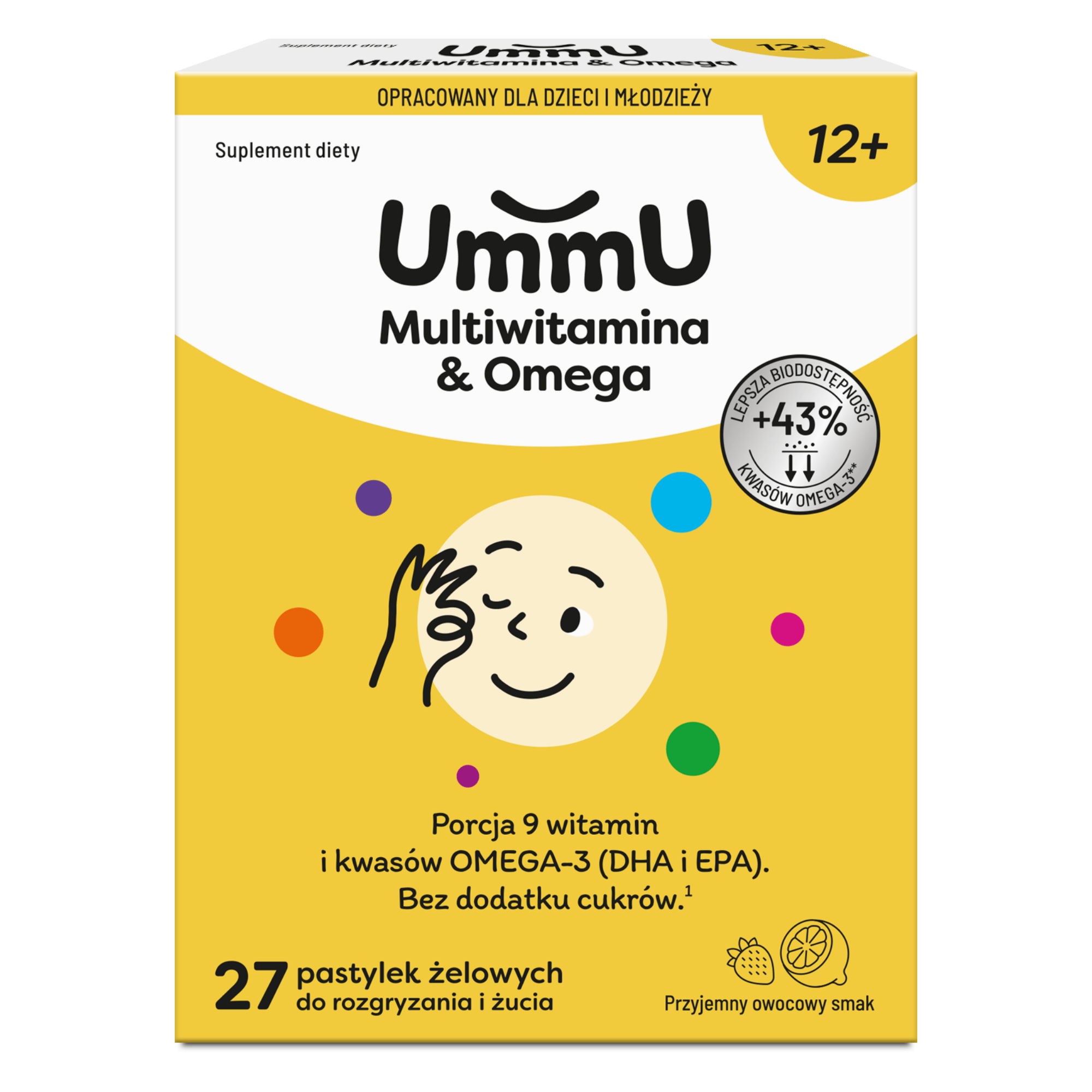 UmmU Multiwitamina&omega 12+ pastylki żelowe, 27 sztuk zdjęcie