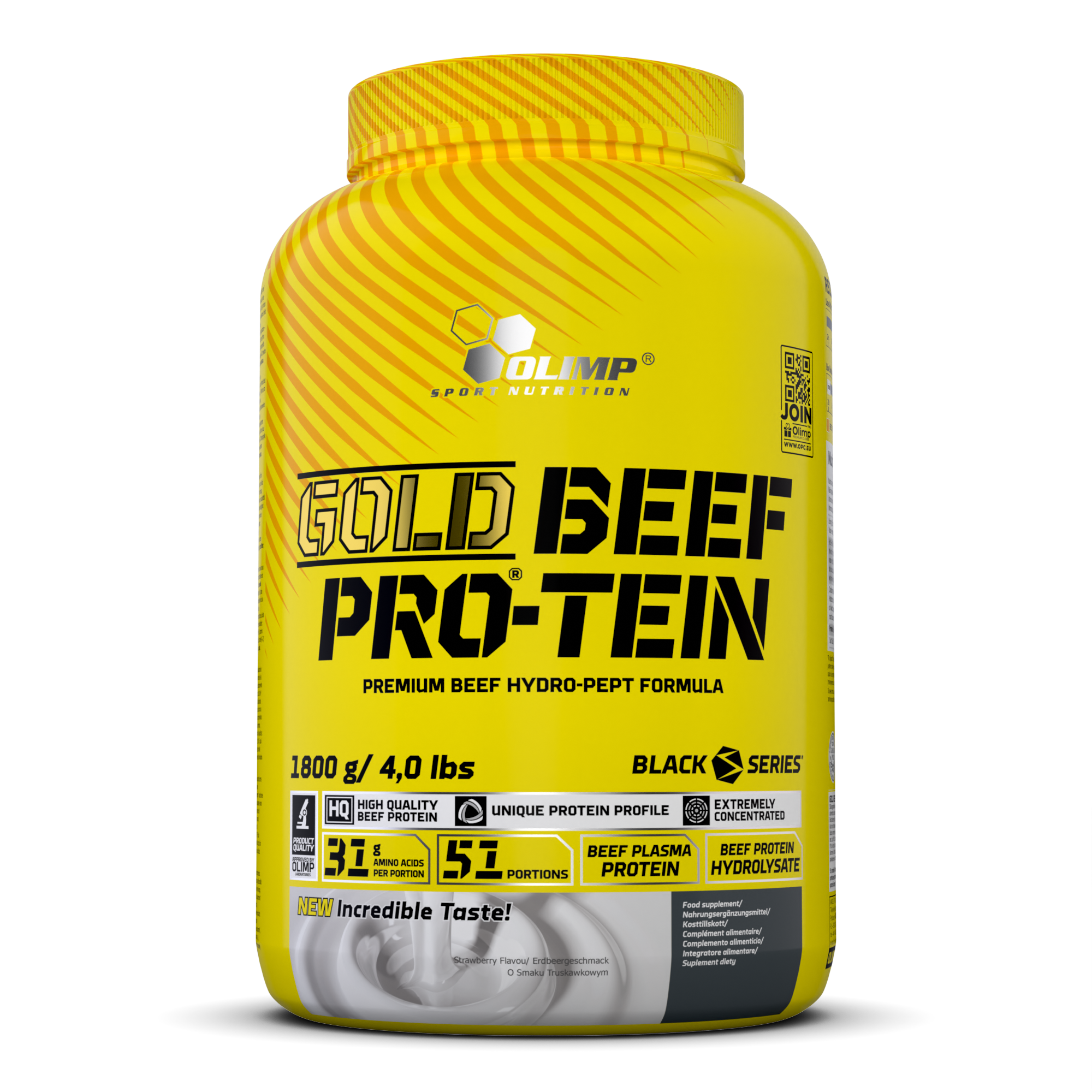 Olimp, Gold Beef Pro-Tein o smaku truskawkowym 1800 g zdjęcie