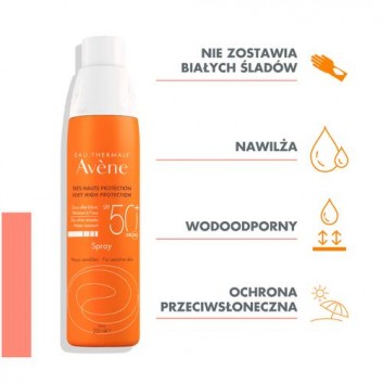 Avene Spray bardzo wysoka ochrona przeciwsłoneczna SPF 50+, 200 ml