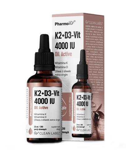Pharmovit K2+D3-Vit 4000 IU Oil Active, 30 ml, cena, opinie, właściwości zdjęcie