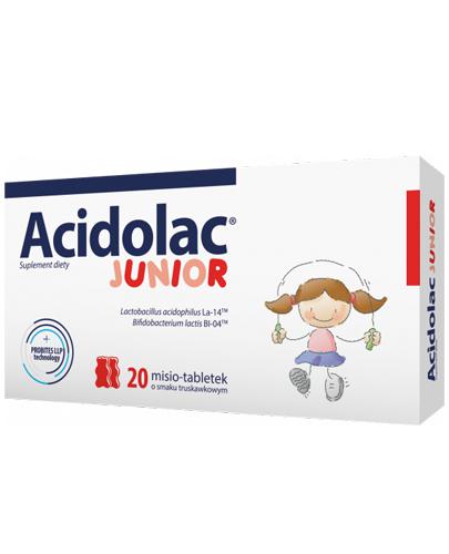Acidolac Junior, misio-tabletki, smak truskawkowy, 20 sztuk zdjęcie