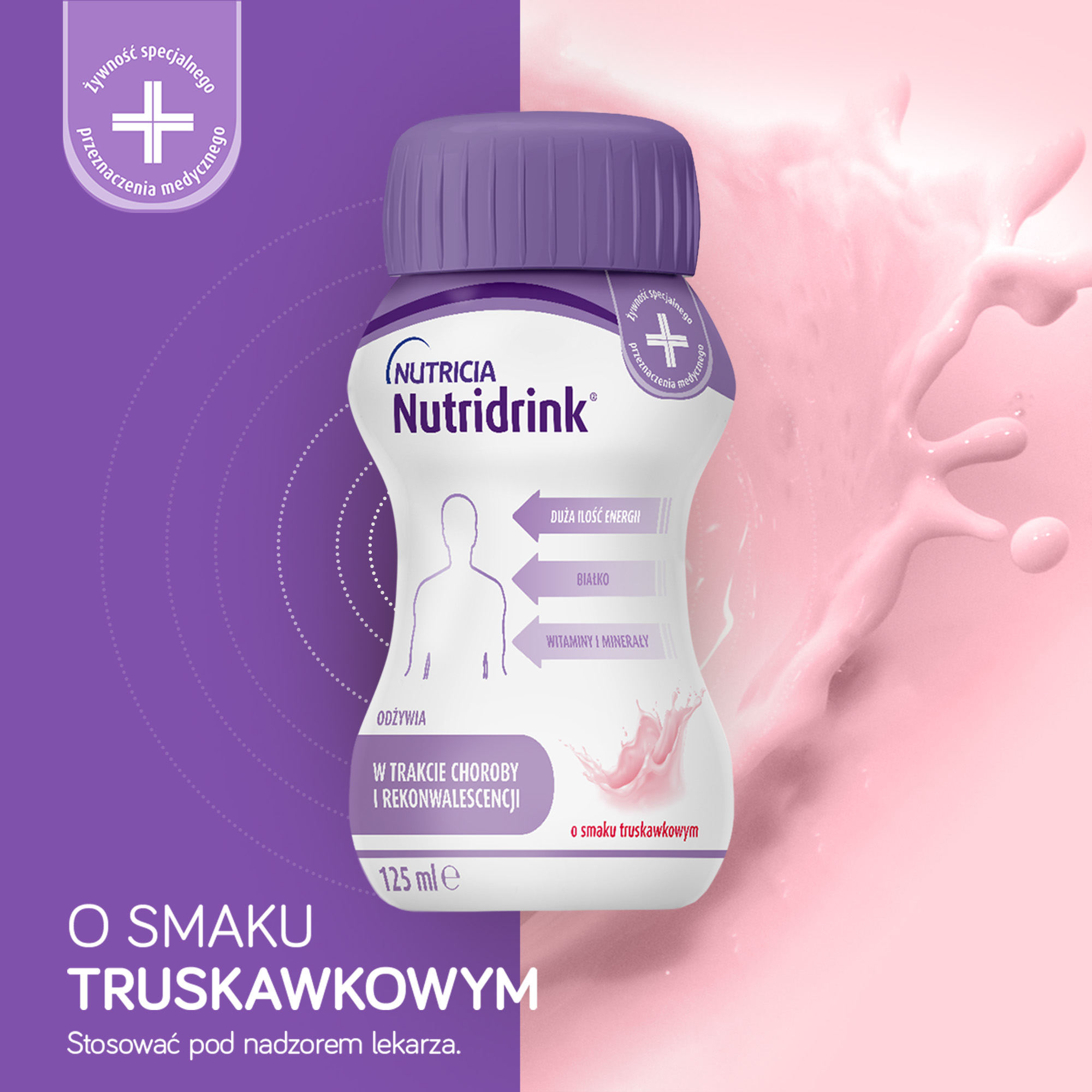 Nutridrink, o smaku truskawkowym, 4 x 125 ml