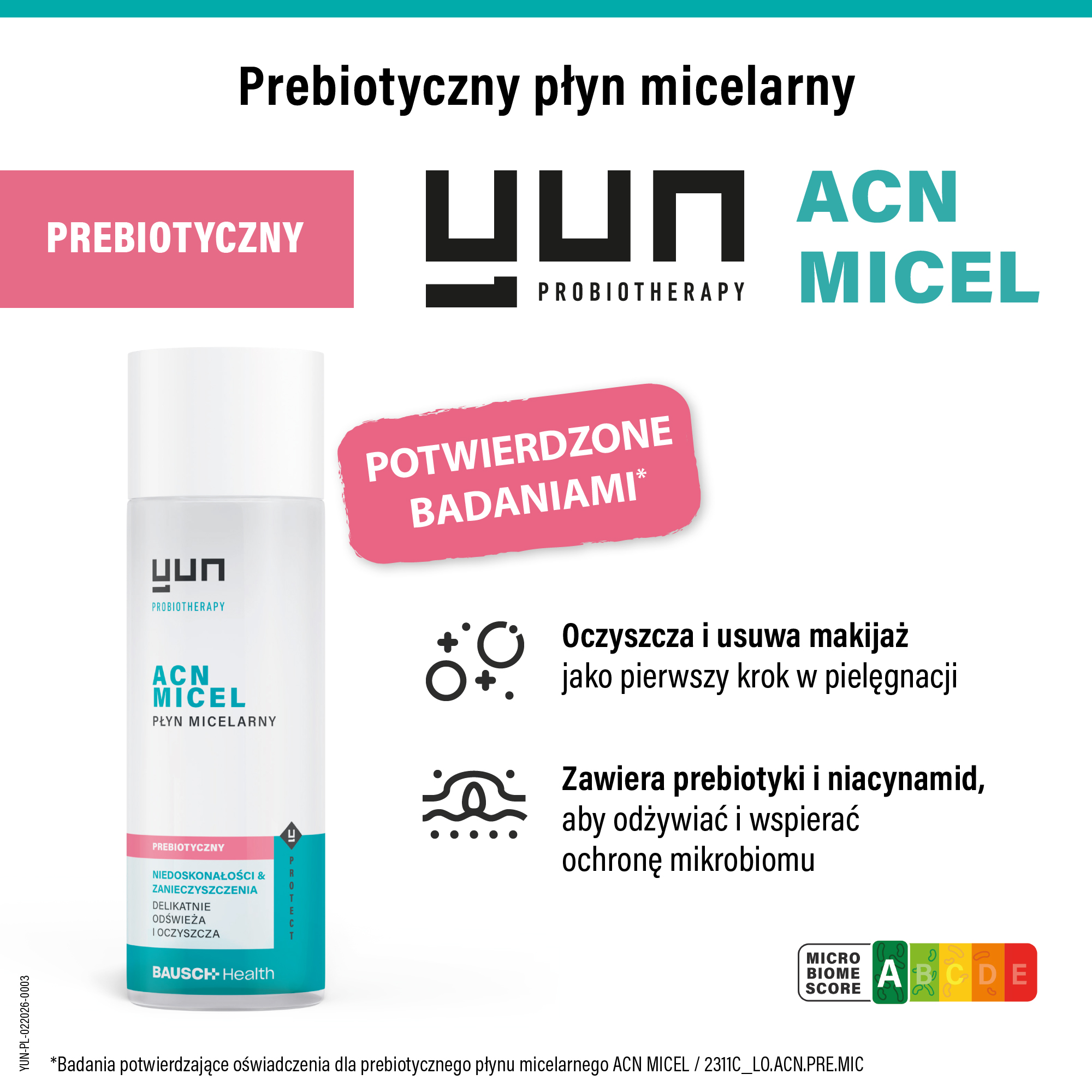 Yun Acn Micel prebiotyczny płyn micelarny, 200 ml