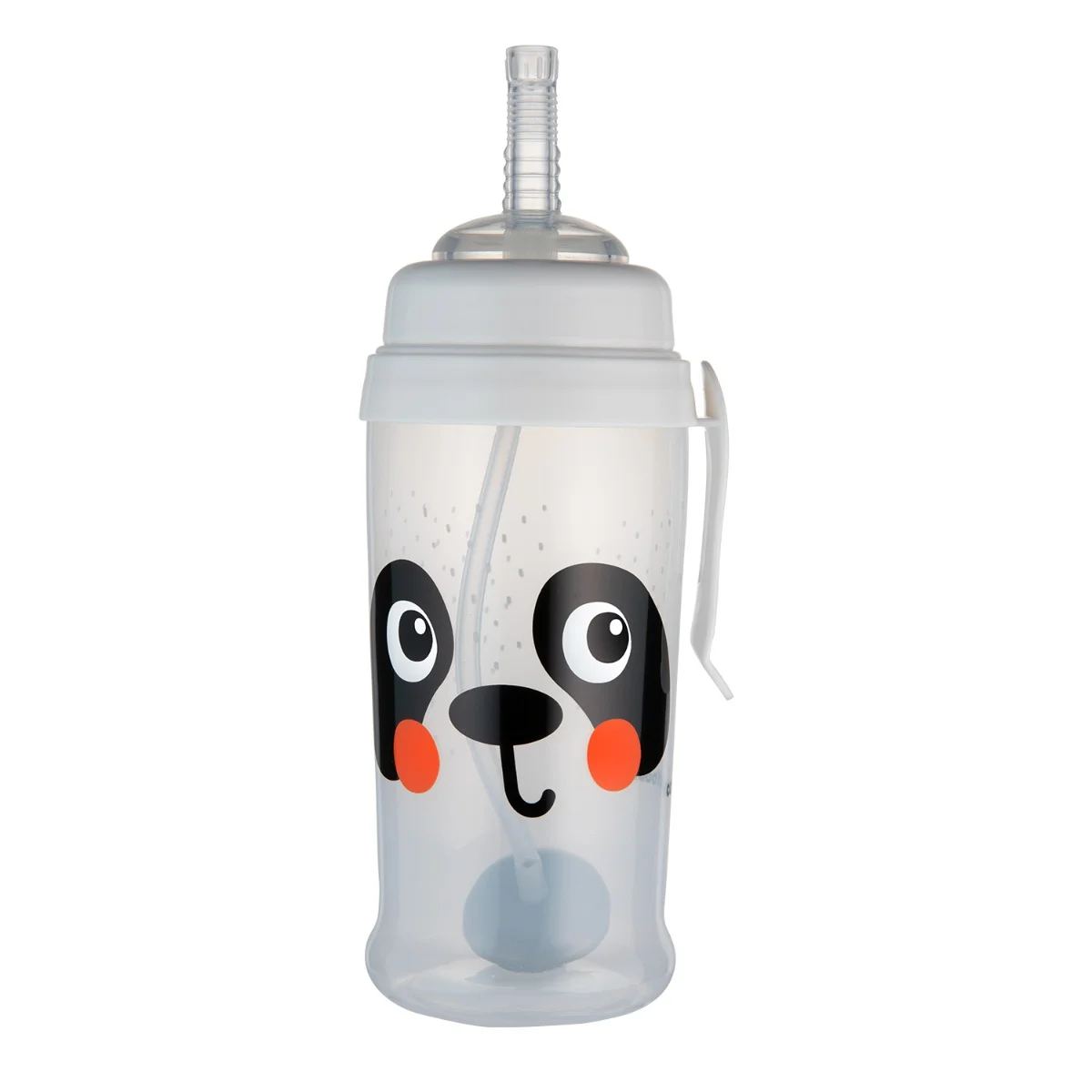 Canpol babies Bidon niekapek z rurką i odważnikiem BabiesBoo Panda, 350 ml