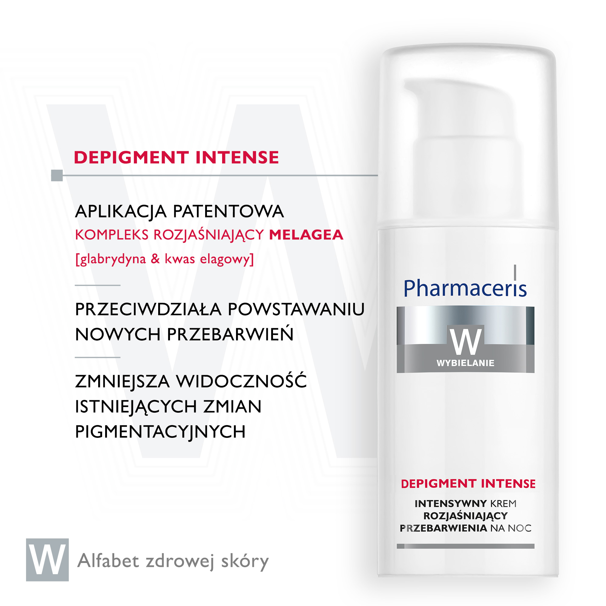 Pharmaceris W Depigment Intense Krem intensywny rozjaśniający przebarwienia na noc, 50 ml