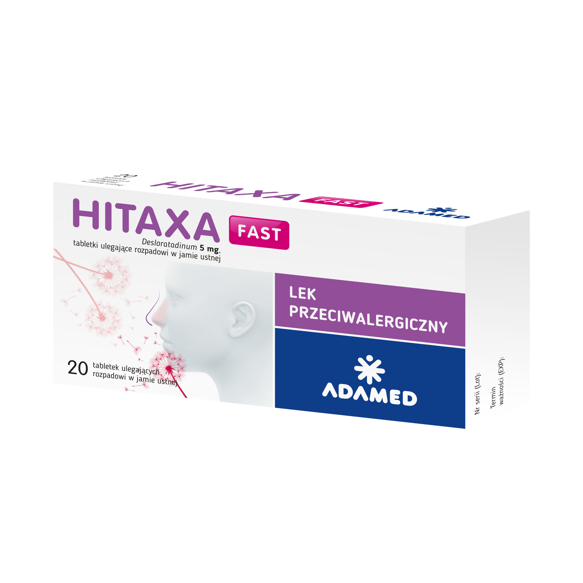 Hitaxa Fast, 5 mg, tabletki ulegające rozpadowi w jamie ustnej, 20 sztuk zdjęcie