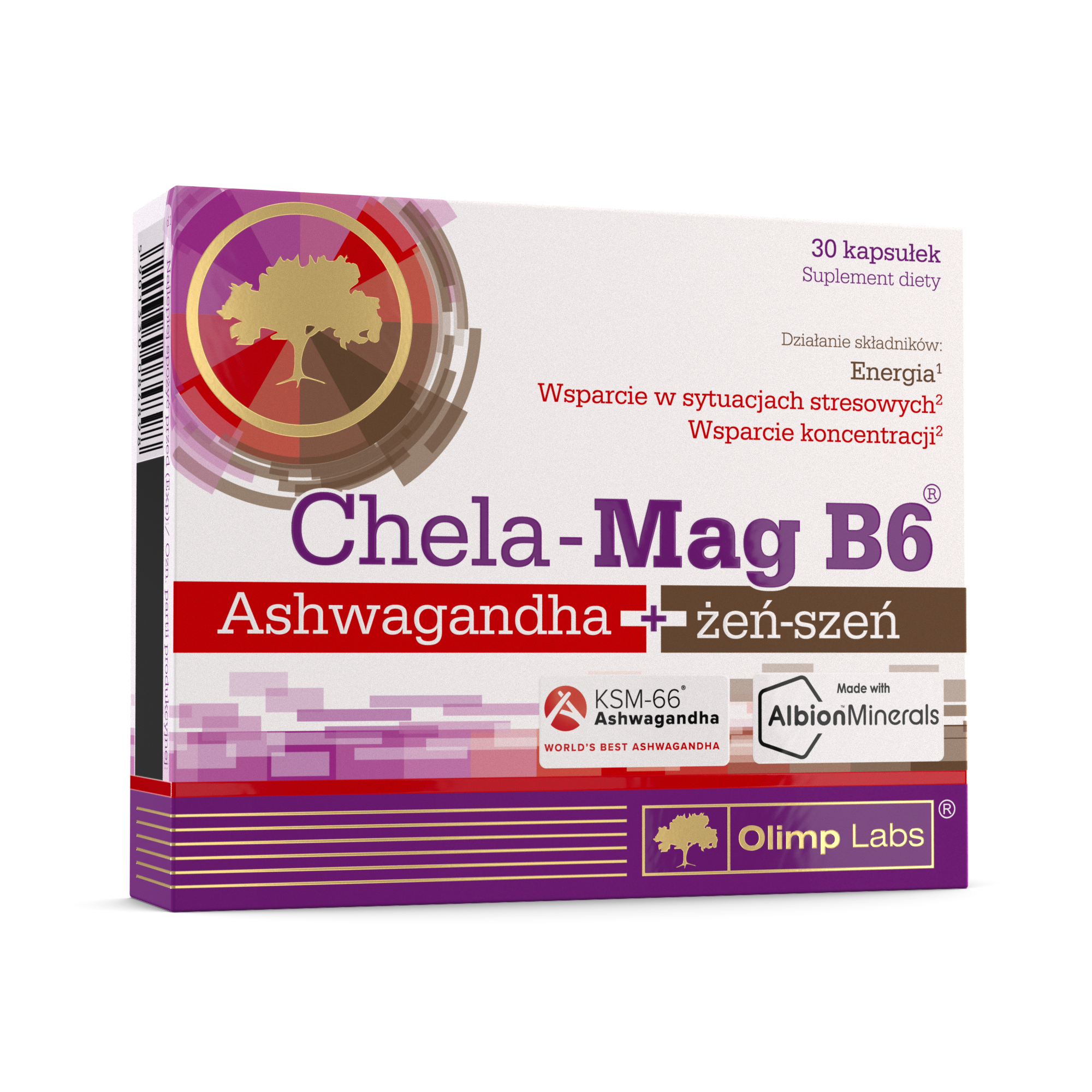 Olimp Chela Mag B6 Ashwagandha + Żeń-Szeń, 30 kaps. zdjęcie