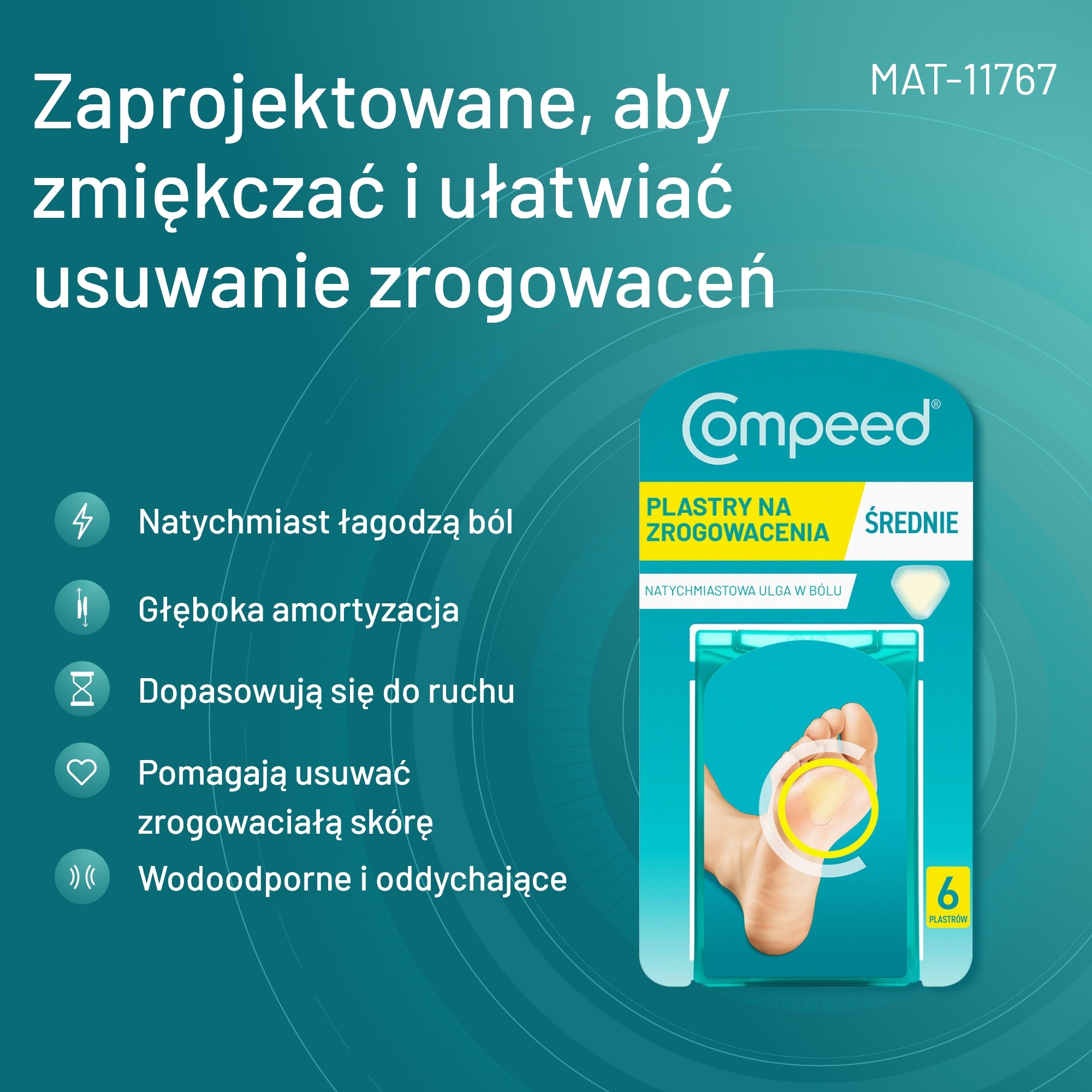 Compeed Plastry na zrogowacenia średnie, 6 sztuk