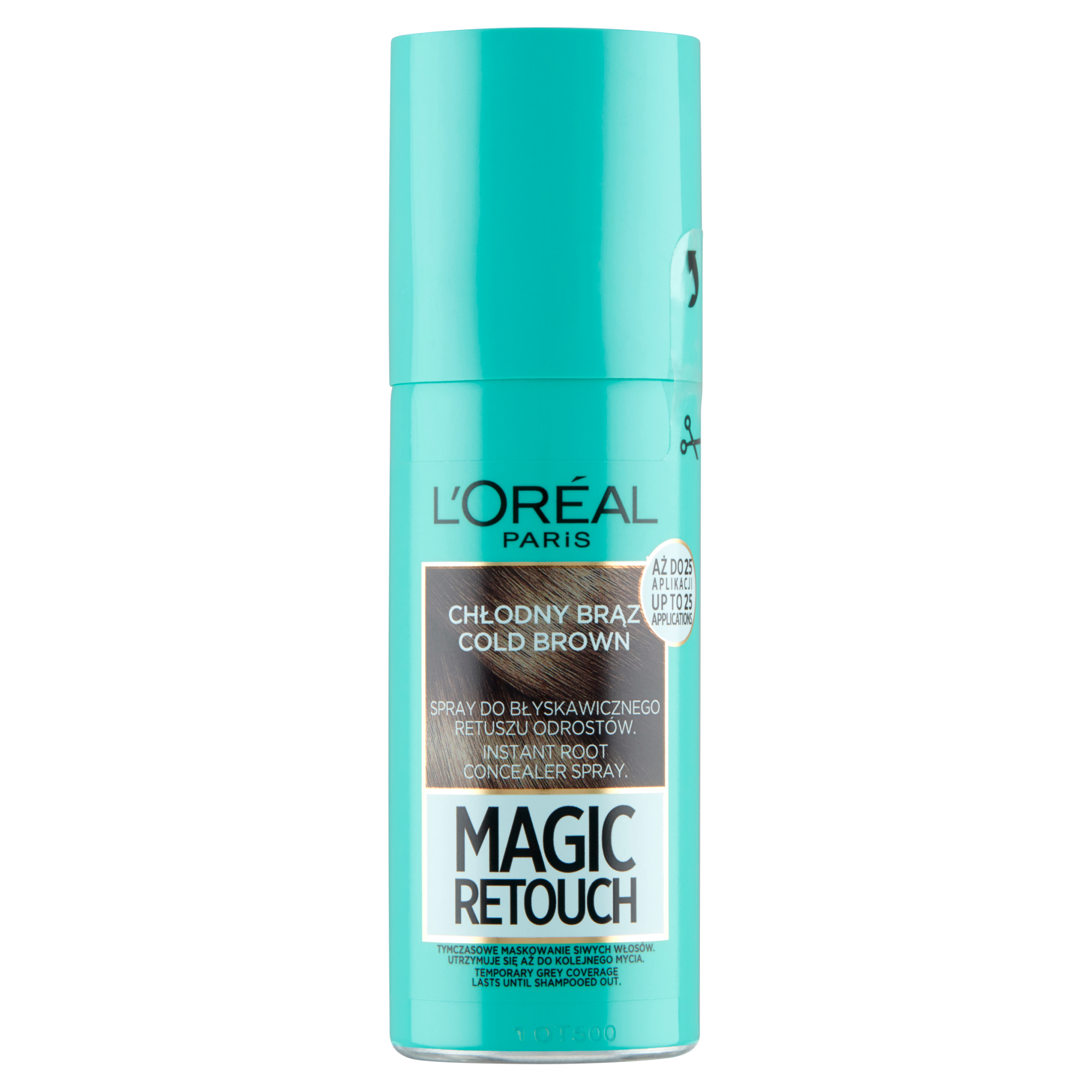 L'Oreal Magic Retouch Spray do błyskawicznego retuszu odrostów chłodny brąz, 75 ml, cena, opinie, skład zdjęcie