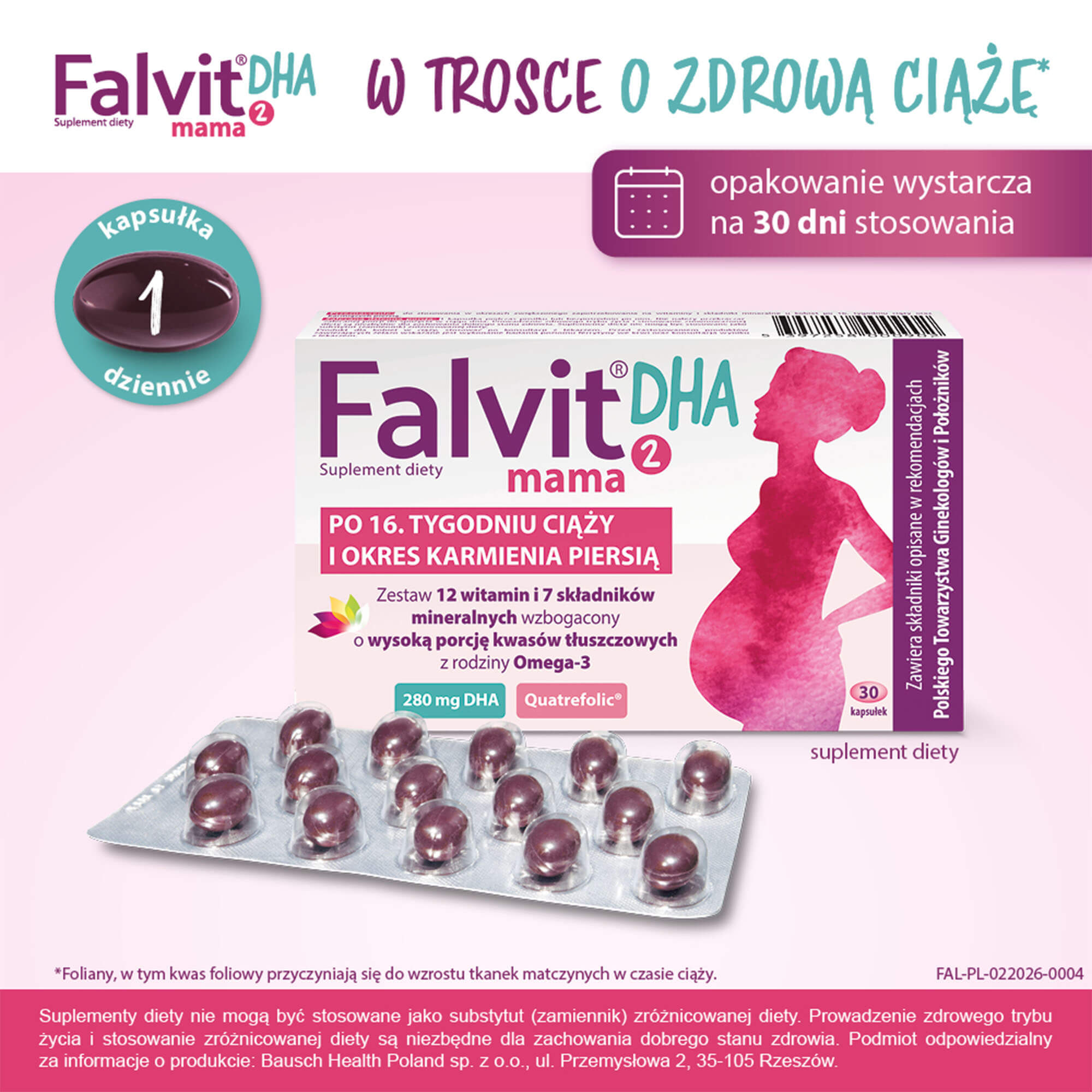 Falvit mama 2 DHA, kapsułki, 30 sztuk