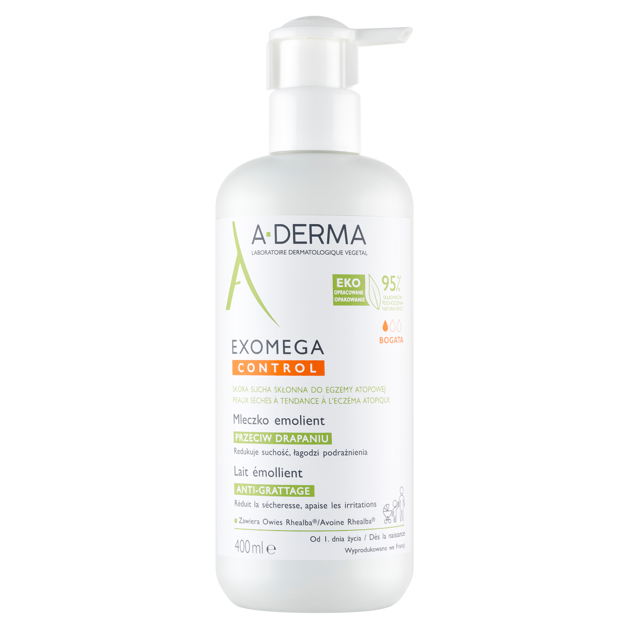 A-Derma Exomega Control Mleczko emolient, 400 ml zdjęcie