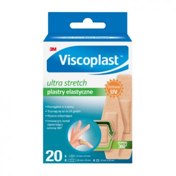 Viscoplast Ultra Stretch zestaw plastrów 3 rozmiary 20 sztuk