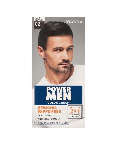JOANNA Power Men Color Cream Farba 02 Dark Brown, 30 g zdjęcie
