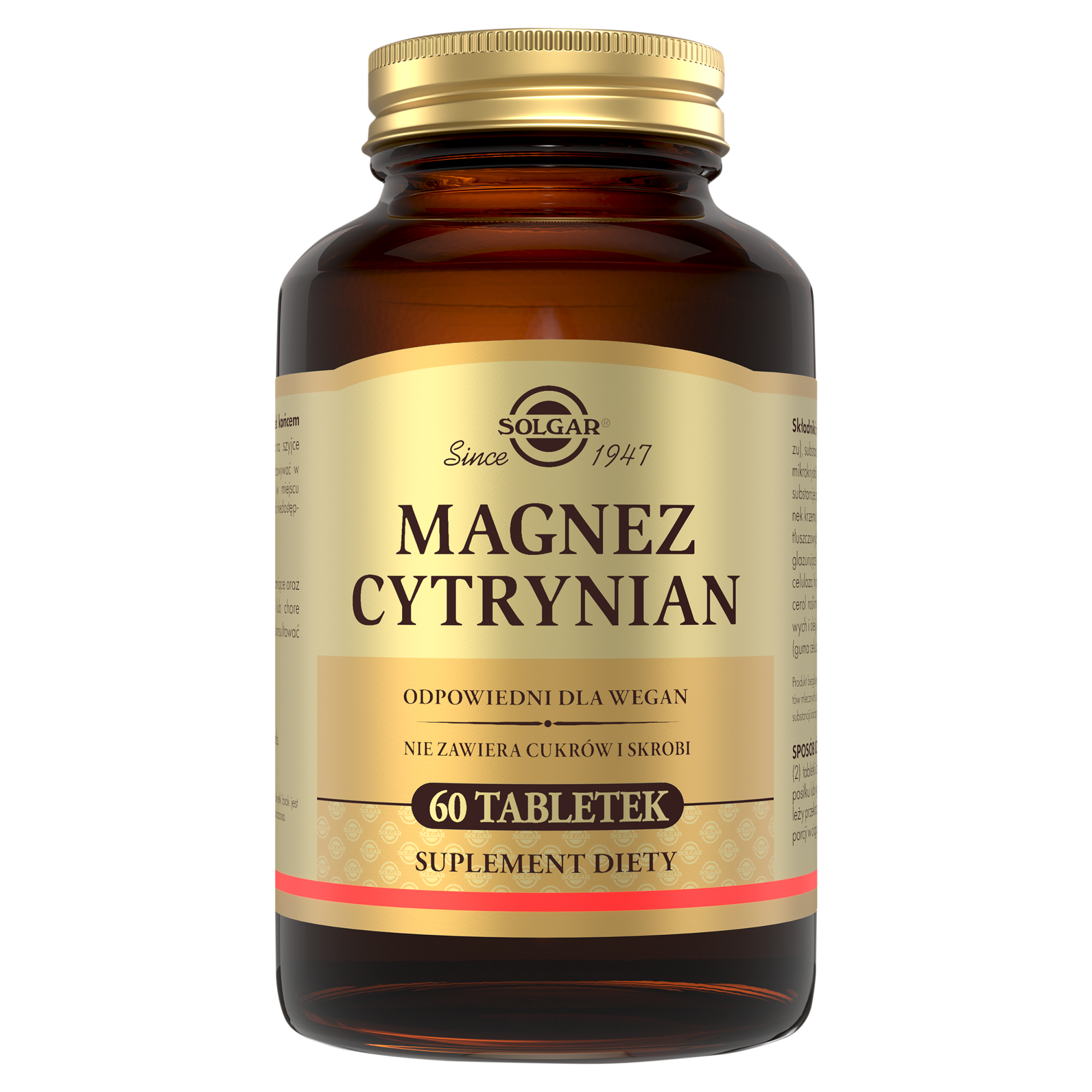 SOLGAR Magnez cytrynian 60 tabletek zdjęcie