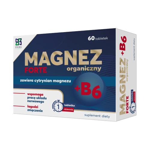 Prima Pharma, Magnez Organiczny Forte B6 cytrynian, tabletki, 60 sztuk zdjęcie