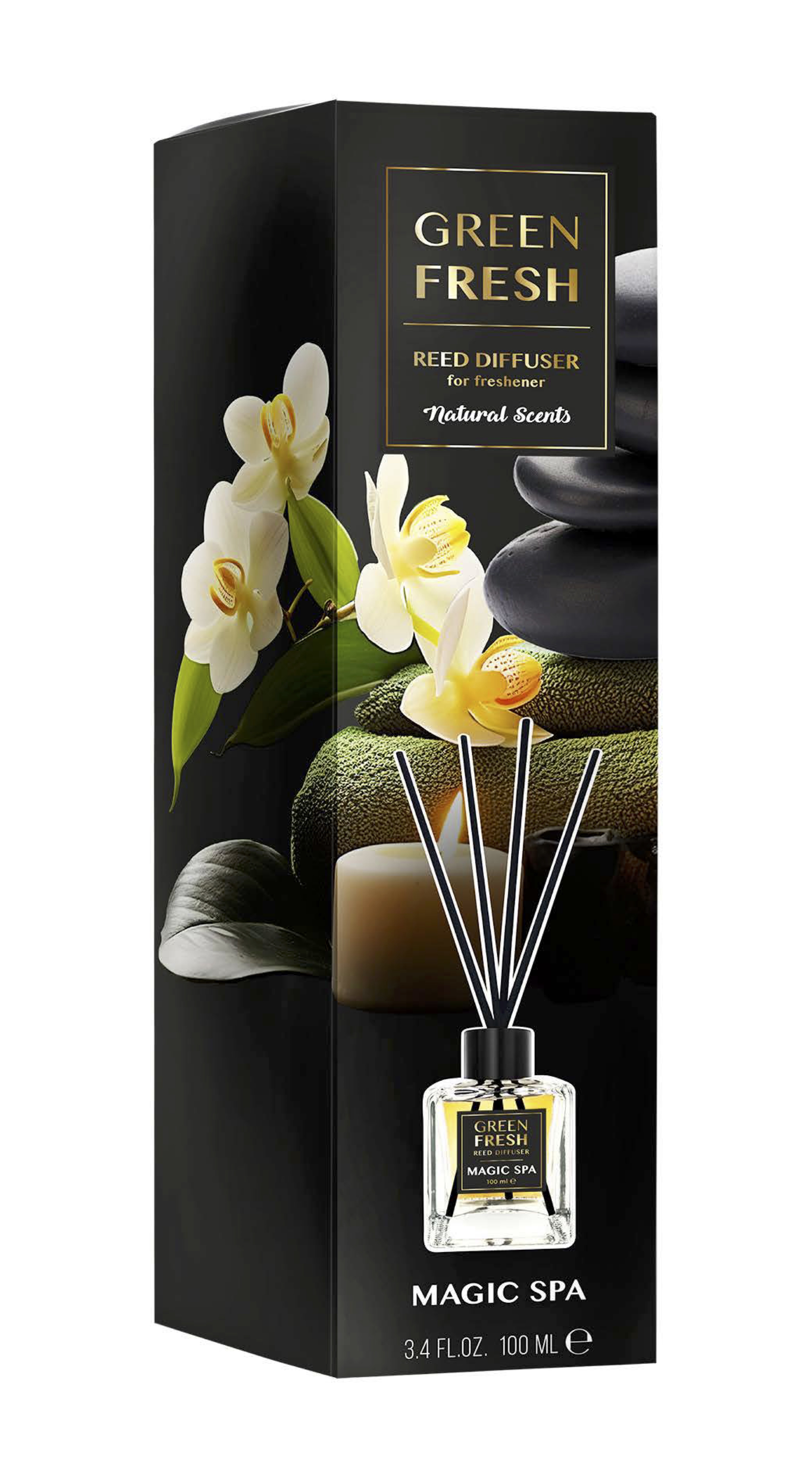 Green fresh, Patyczki zapachowe Gold series Magic spa, 100 ml zdjęcie