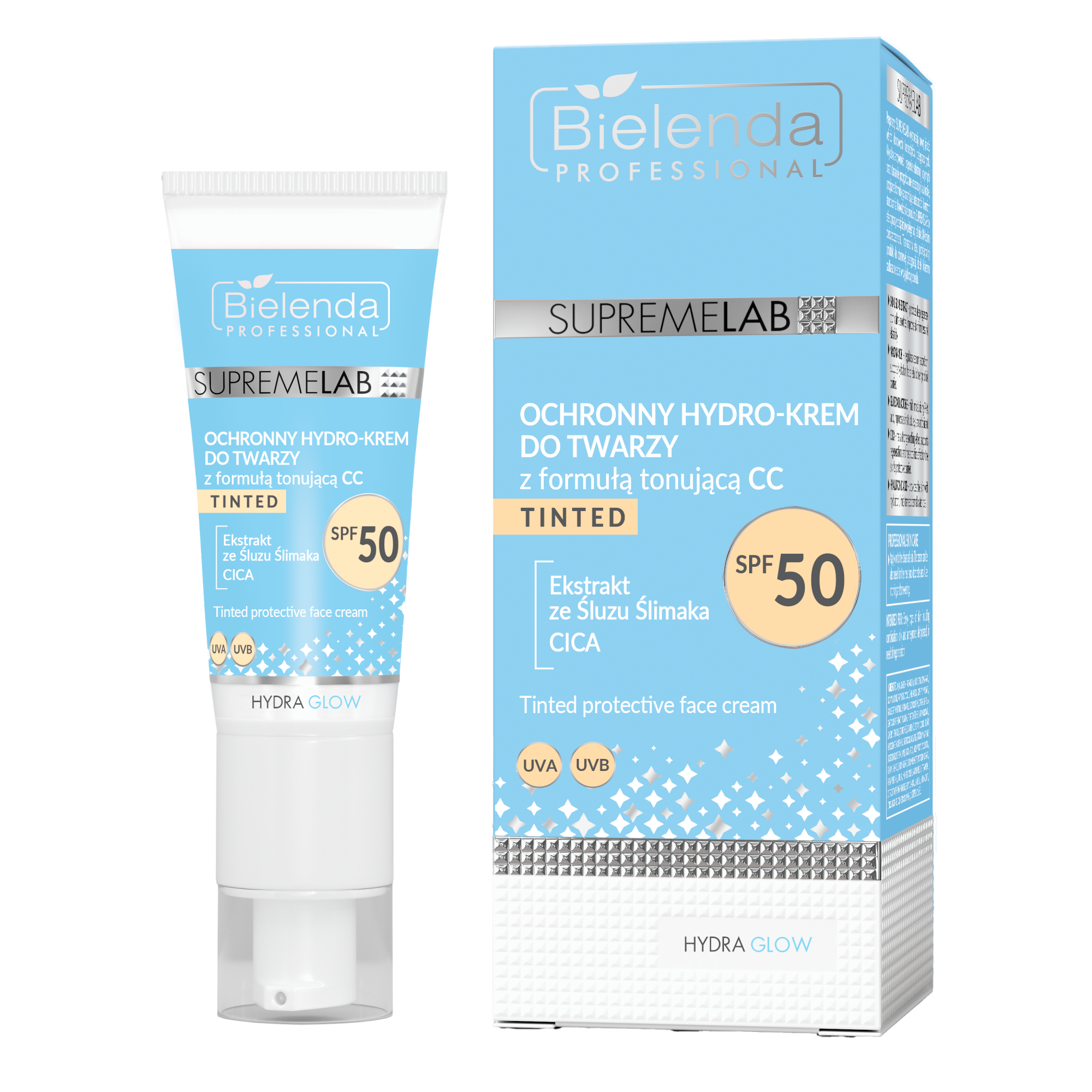 Bielenda Supremelab Hydra Glow, Ochronny hydro-krem do twarzy z formułą tonującą CC SPF 50, 40 ml zdjęcie
