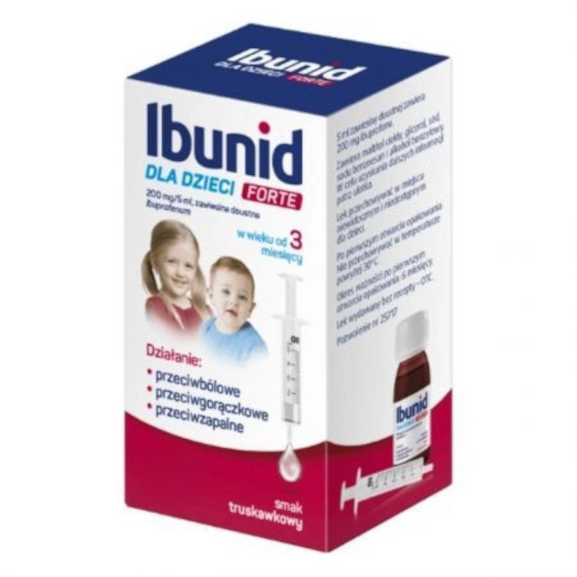 Ibunid dla dzieci Forte, 200 mg/5 ml, zawiesina doustna, 100 ml zdjęcie