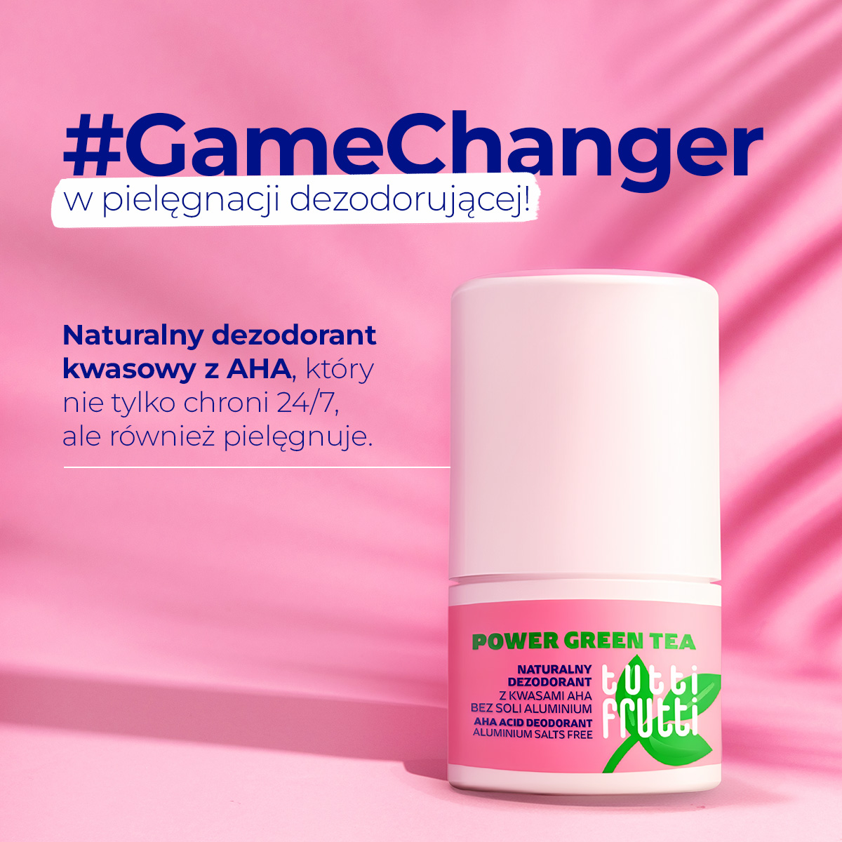 Tutti Frutti, Naturalny dezodorant kwasowy PowerGreenTea + Kwasy AHA, 50 ml