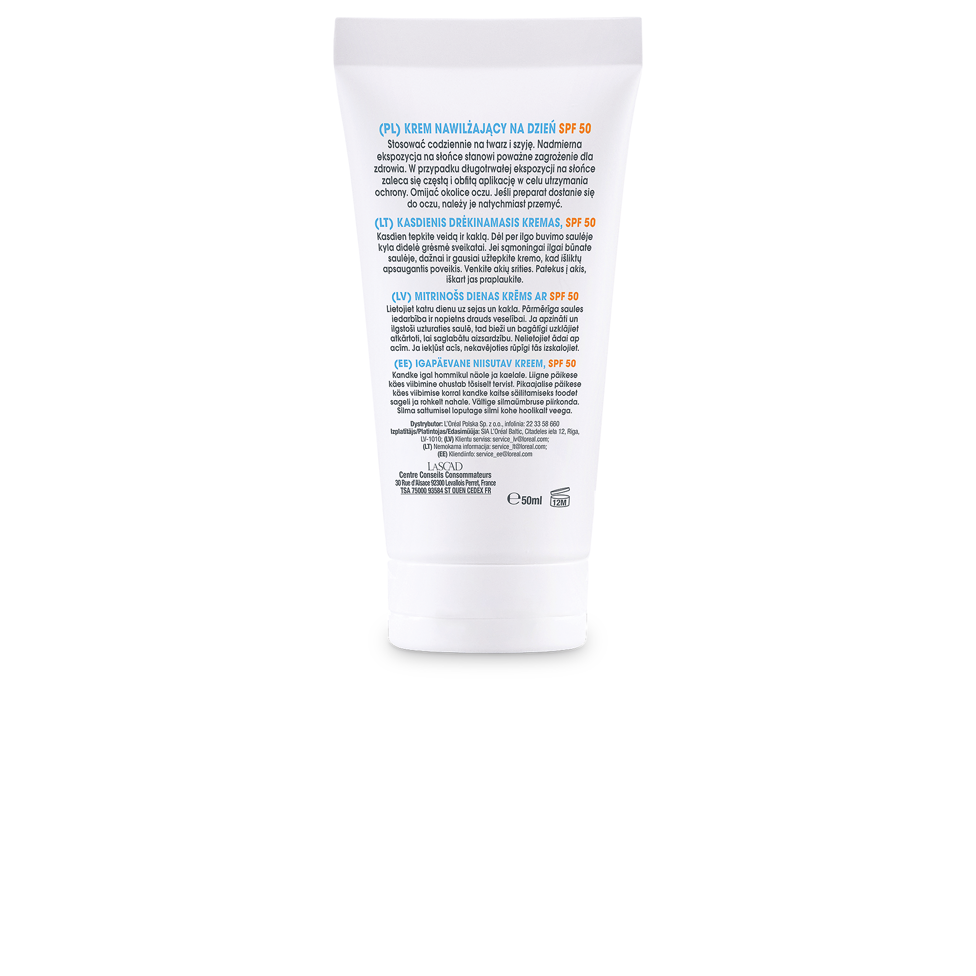 Mixa Kwas Hialuronowy Nawilżający krem do twarzy SPF50, 50 ml