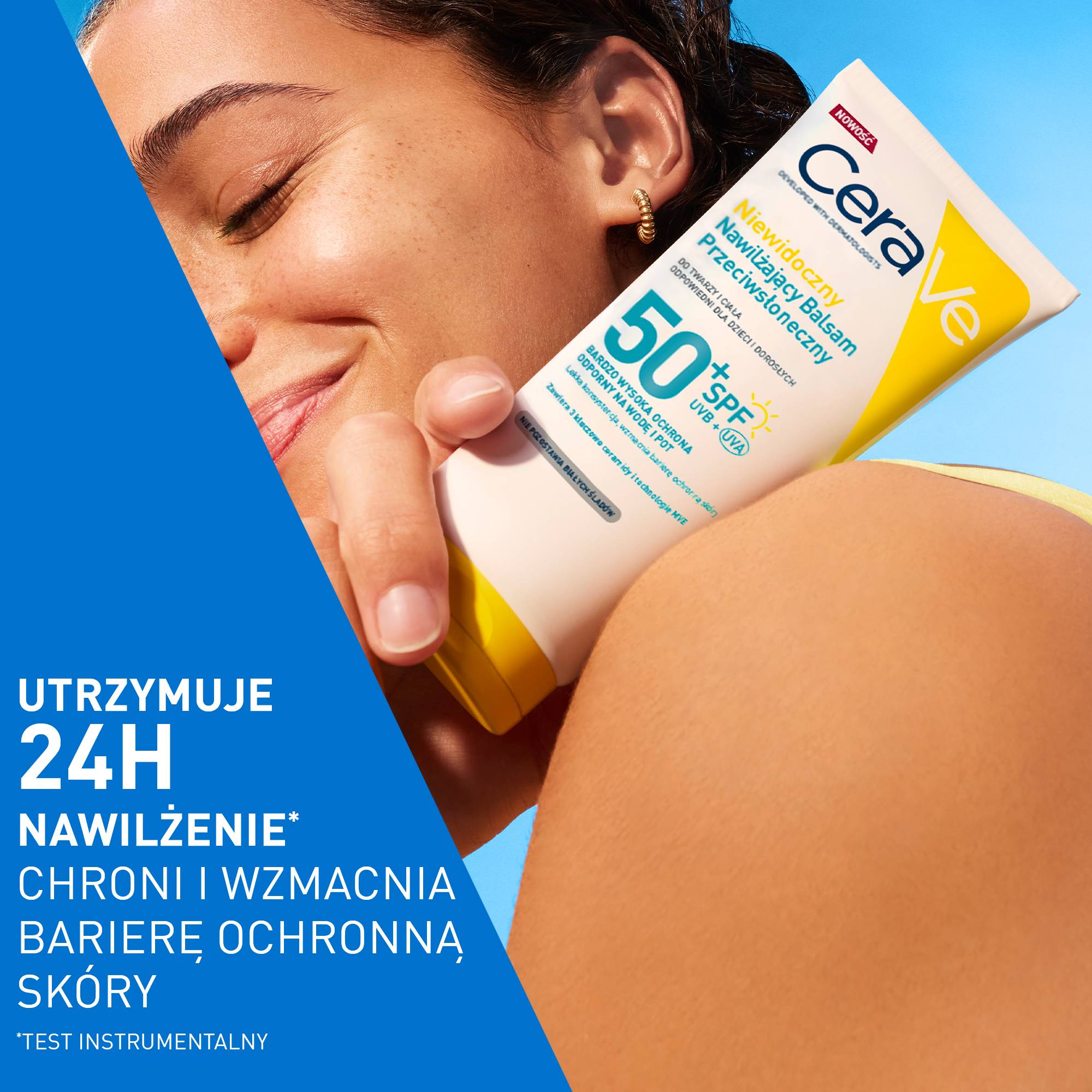 Cerave Sun, niewidoczny nawilżający balsam przeciwsłoneczny SPF 50+, 177 ml