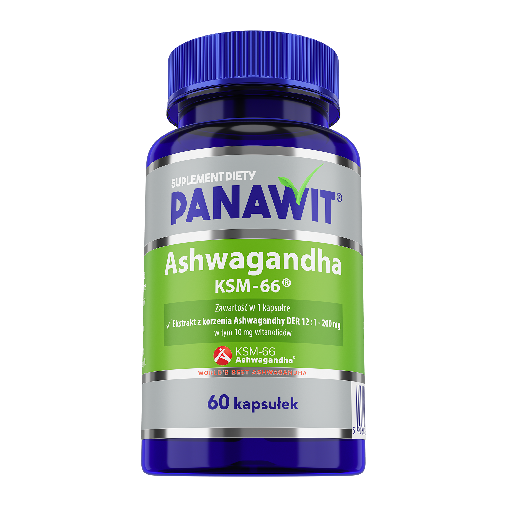 Panawit, Ashwagandha KSM-66, 200 mg, kapsułki, 60 sztuk