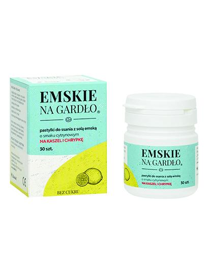 EMSKIE NA GARDŁO Pastylki do ssania z solą emską o smaku cytrynowym - 30 szt. - cena, opinie zdjęcie